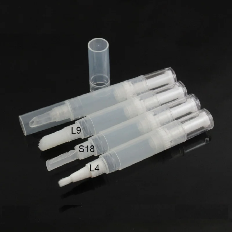 Пустая Жидкая Основа упаковка с различными аппликаторами многоразовый косметический контейнер 5 мл блеск для губ поворачивающаяся ручка 20 шт