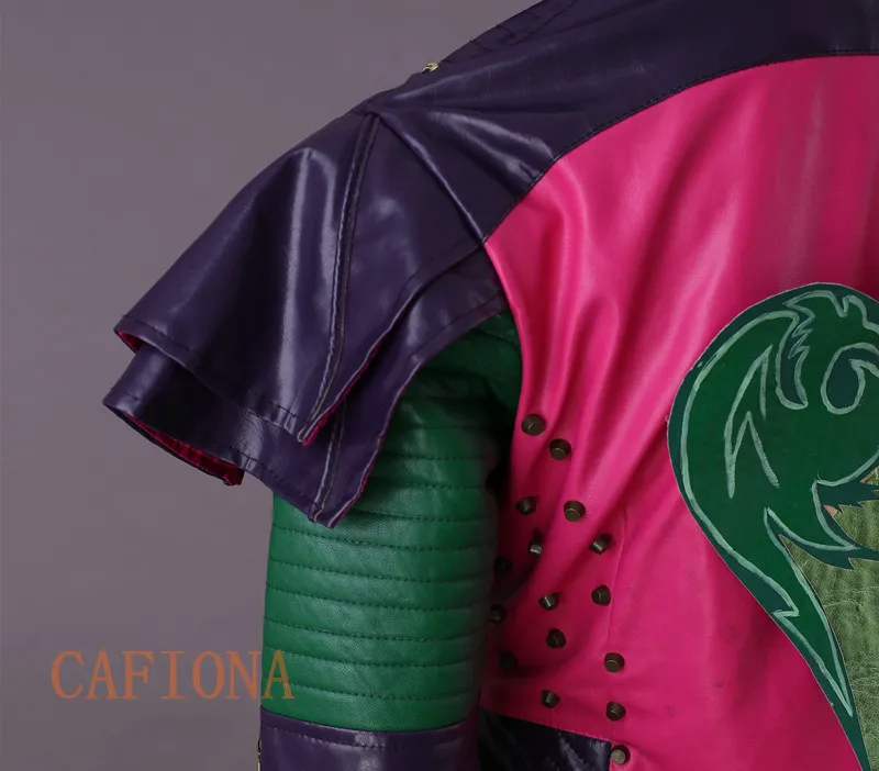 Cafiona Descendants 2 cosplay Mal cosplay costume кожаное пальто в стиле панк полный набор на заказ размер Вечерние