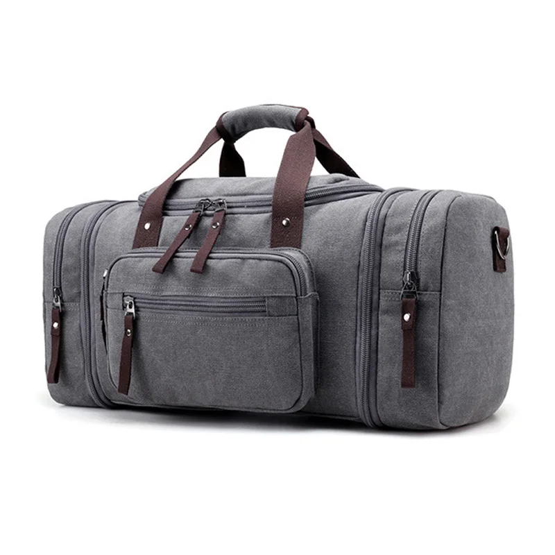 Мужская спортивная сумка для путешествий, большая вместительность, мужская сумка для ручной клади, дорожная Холщовая Сумка для путешествий, большая сумка для путешествий, сумки для спортзала на выходные, мужские сумки - Цвет: Темно-серый