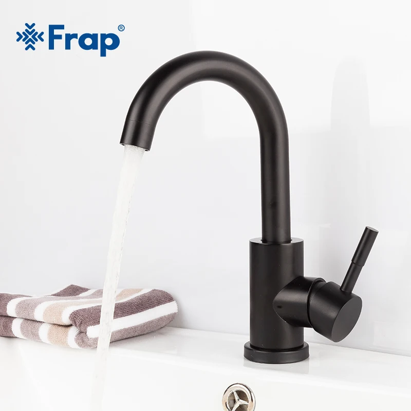 Frap высококачественный кран для ванной комнаты, черный, белый, крашеная краска, кран для раковины, водопад, смеситель для раковины, кран Torneira do banheiro Y10022