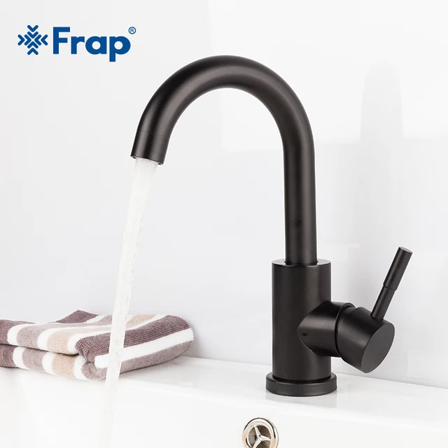 Frap High Quality Bathroom Faucet Black White Spary Paint Basin Frap High Quality Bathroom Faucet Black White Spary Paint Basin Waterfall Mixer Tap Torneira