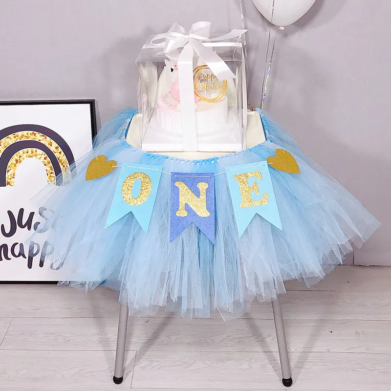 Kuchang 100cm DIY Customized Tulle Tutu Table Skirt Tableware Wedding Party Birthday Baby Shower Decor For Home New Year