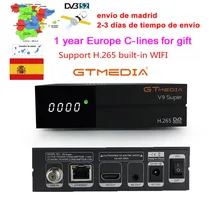 Satellite Receiver Gtmedia V9 Super DVB-S2 with 3 Years Europe cline ES PO Same as GTmedia V8 Nova Built in Wifi Dongle Full HD