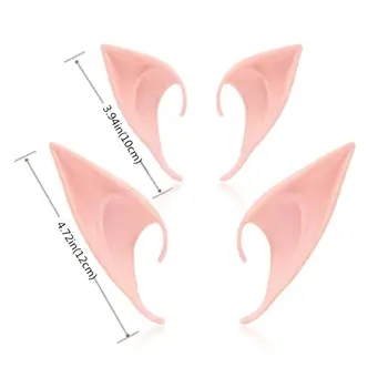 

2 Pairs Latex Elf Ears Pixie Dress Up Costume Soft Pointed Goblin Ears Cosplay Halloween Party Props