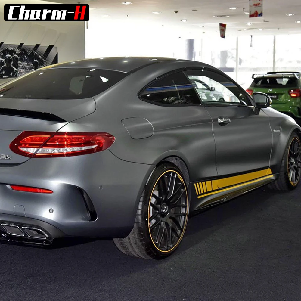 2 шт. юбка подоконник для Mercedes Benz AMG Edition 1 C63 Coupe W205 Vinly наклейка боковые полосы наклейки C200, C250 C300-6 цветов