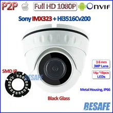 IMX323 Sensor 2.0MP CCTV camaras ip surveillance ONVIF 2.4 1080p ip camera Security 3MP HD Lens, 18pcs LED, H.264, IR-CUT, P2P