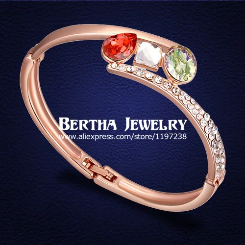 

Trendy Brand Bracelet Pulseras bracelets bangles Women Crystals from Swarovski Cristal Gold Color Bijoux Jewelry