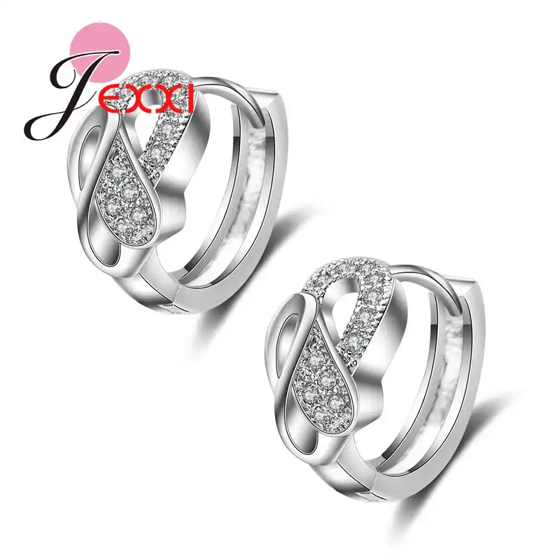 Высокое качество Бесплатная доставка модная серебряная серьга красивые круглые небольшие кольцевые серьги со стразами манжеты женские пи...