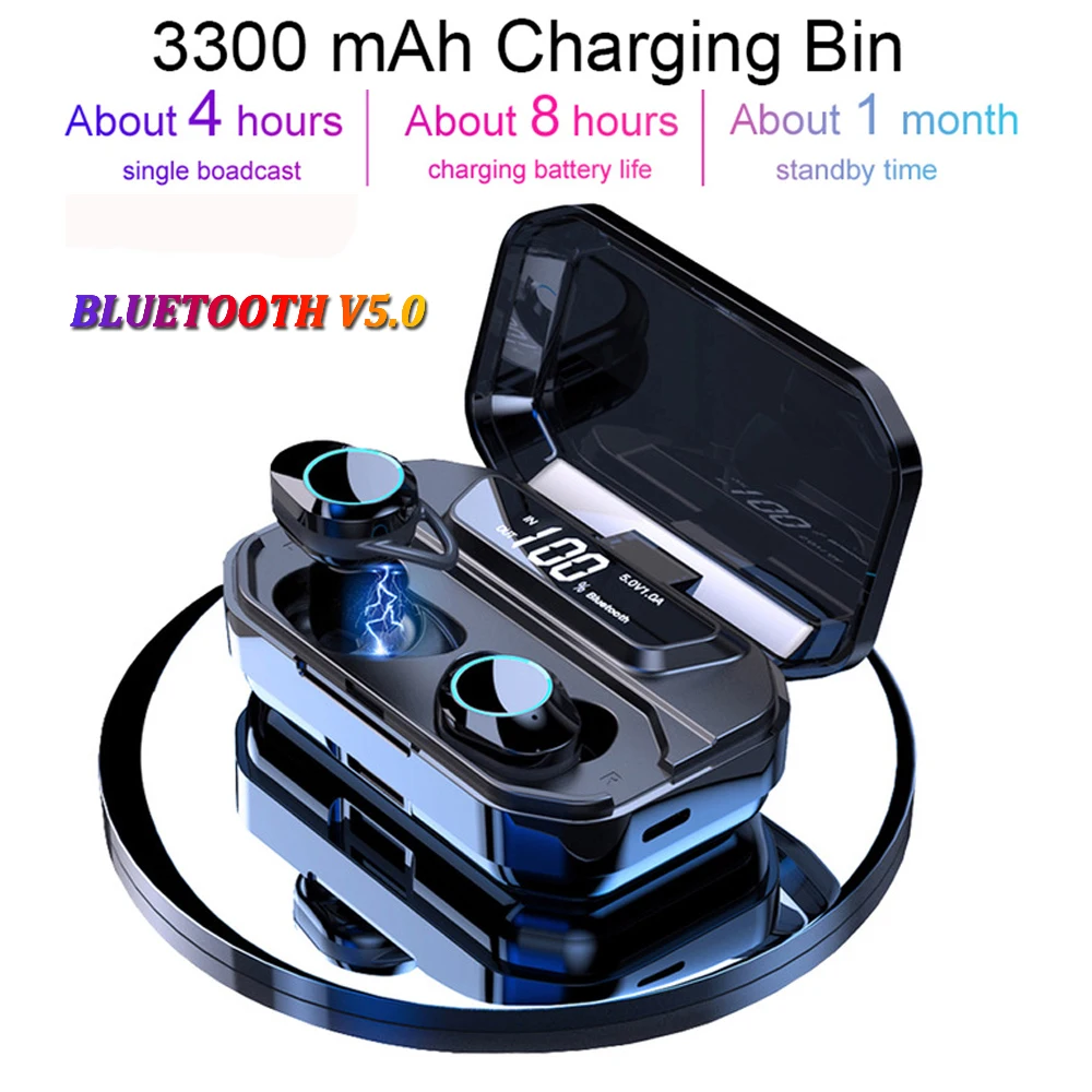 

G02 TWS Wireless Bluetooth 5.0 Sport Earphones Mini 9D Stereo Surround Subwoofer IPX7 Waterproof Earbuds Touch Control Earphone