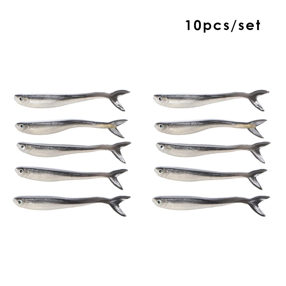 

10Pcs 8cm/2g Soft Fishing Baits Lure Drop Shot Lure Shad for Perch Pike Trout Tail lure Fishing Accessories