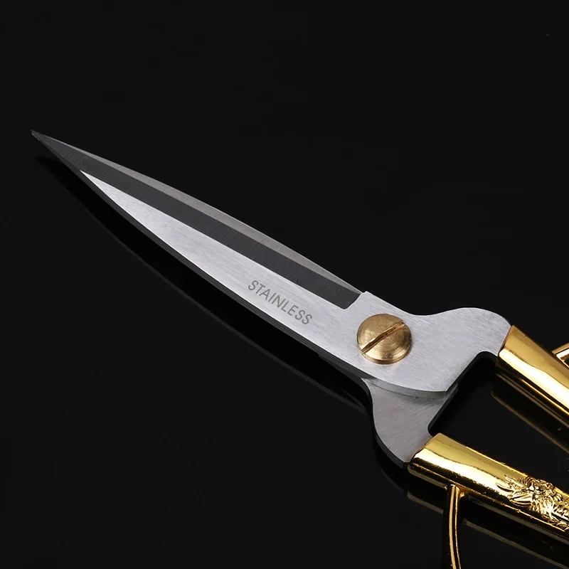

Scissors Stainless Steel Carved Gold Tone Dragon For Needlework Party Sewing Dressmaker XHC88