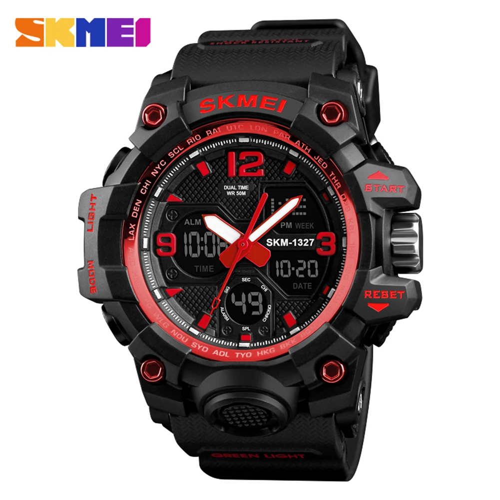 

SKMEI 1327 Top Brand Men Smart Sport Watches Leather LED Digital Quartz Wrist Watch Waterproof Fashion Clock Relogio Masculino