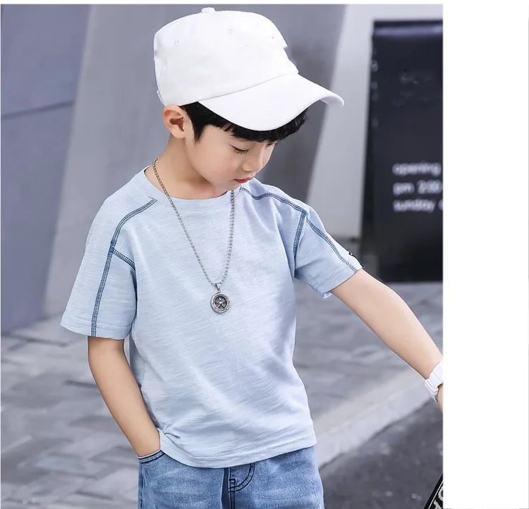Casual 2019 Solid Cotton Summer T Shirts For Teenage Boys Short Sleeve O-neck Tees Tops Clothing Children School T Shirt Clothes (14).jpg
