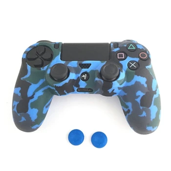 

Soft Silicone Gel cover Rubber Protective Skin Case + 2 Thumbstick Caps For Dualshock 4 PS4 Controller