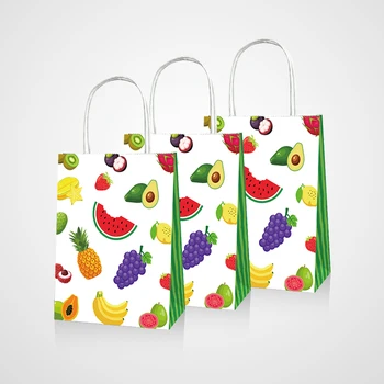 

Baby Shower Fruits Party Gifts Bags Strawberry Watermelon Candy Bags Party Decorations Pineapple Kiwi Paper Gift Boxes Packing