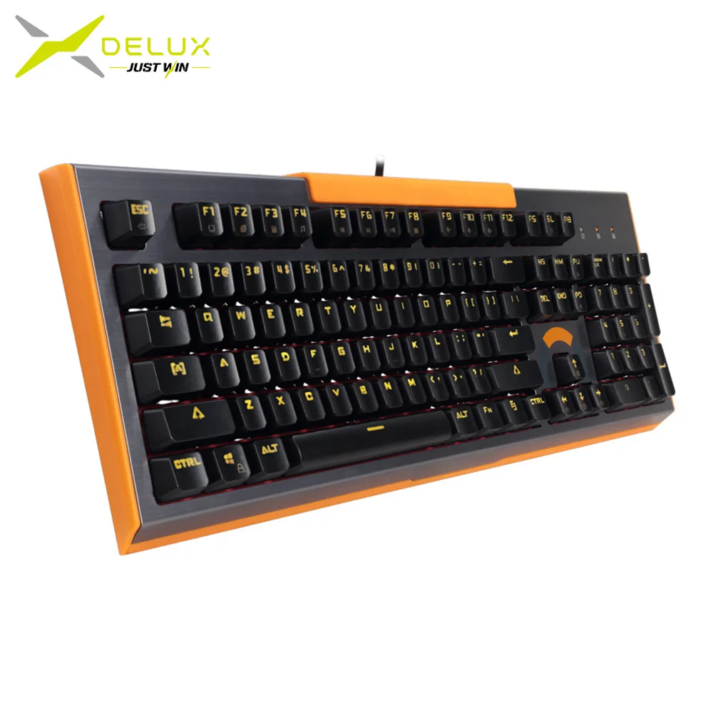 Delux KM09 Механическая игровая клавиатура с 104 клавишами n клавиша поворотным
