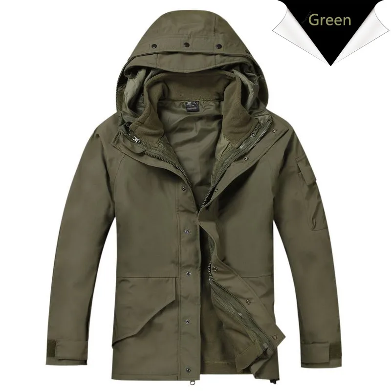 G8 Windbreaker Tactical Army Camouflage Coat, Warm Fleece inside, Military Jacket Waterproof Clothes, Men coat - Цвет: Green