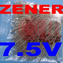 500 шт./лот) 7,5 V 1/2 W зенеровский диод, 0,5 Ватт, DO-35 посылка