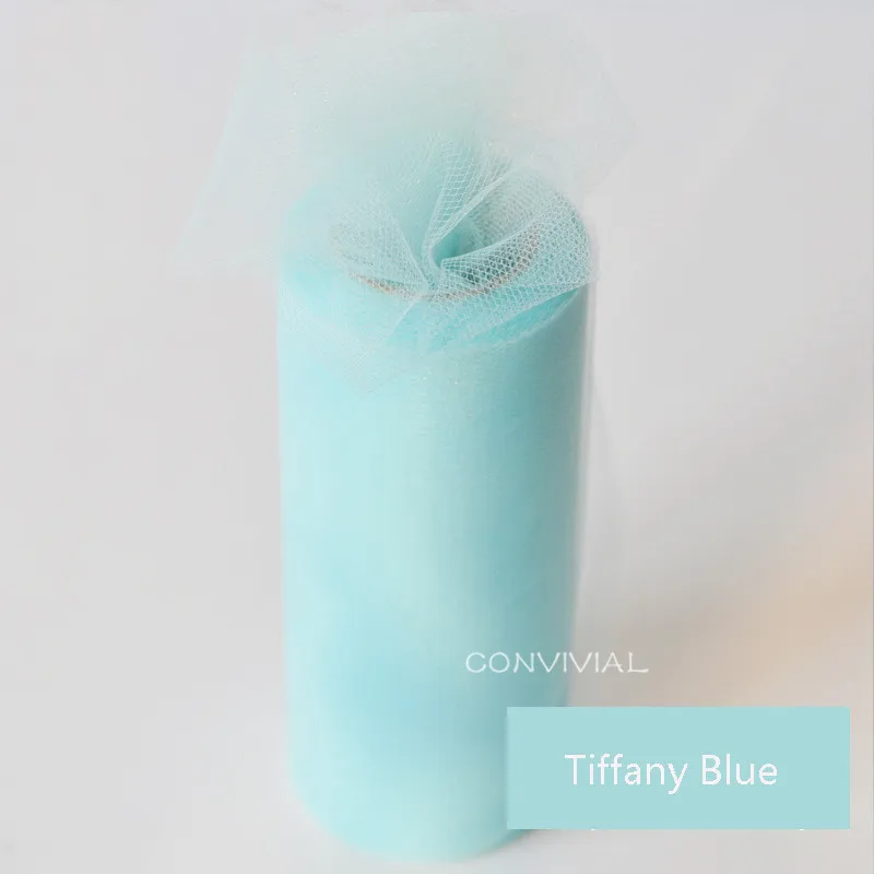 Soild цвет 25 ярдов Тюль украшение для свадебного стола центральный Тюль День рождения Рождественская Свадебная вечеринка Декор поставки - Цвет: Tiffany Blue
