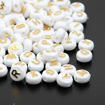 

200Pcs 10mm Gold Random Alphabet Letter Spacer Beading Beads For Baby Pacifier Clip Teether Jewelry Making DIY Necklace Bracel