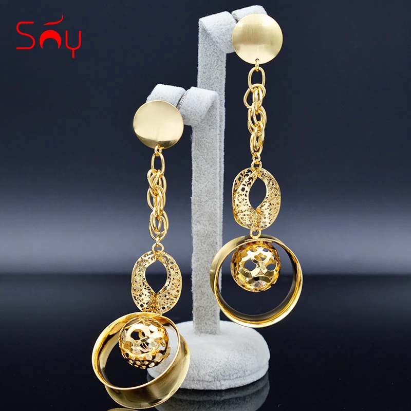 

Sunny Jewelry Trendy Jewelry Long Drop Dangle Earrings Big Geometric Earrings For Women Statement Earrings For Birthday Gifts