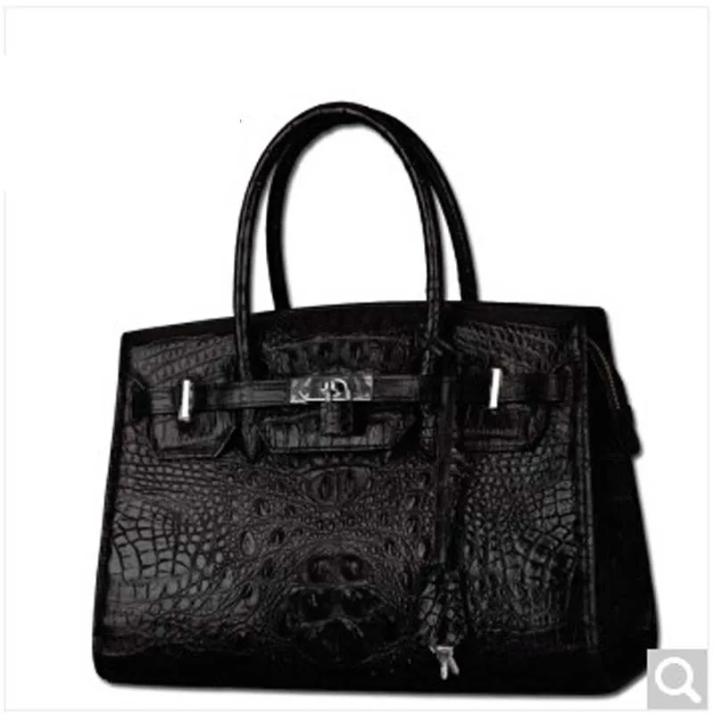 

Pulafu Lady Shang crocodile leather hand-held women handbag black handbag black women bag