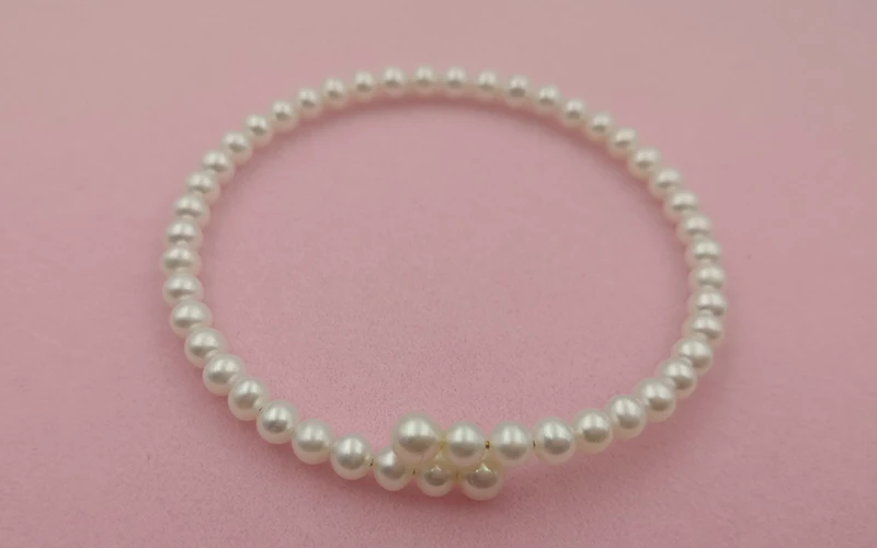 Sinya Natural Round shape pearls strands bangles bracelet for ladies girls for DIY Open elastic bracelet 2019 New arrival  (2)