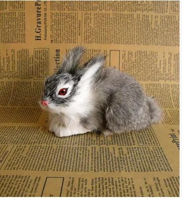 

cute simulation gray rabbit toy lovely rabbit model gift about 14x9x10cm