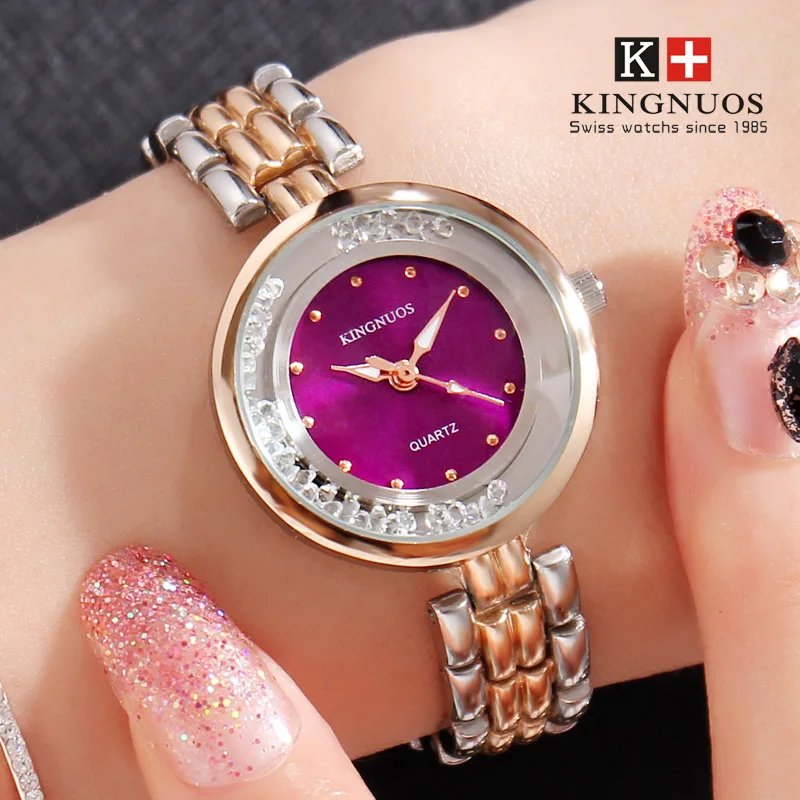 

KINGNUOS Women Small Gold Bangle Bracelet Luxury Watches Stainless Steel Ladies Quartz Wristwatch Brand Casual Women Dress Colck