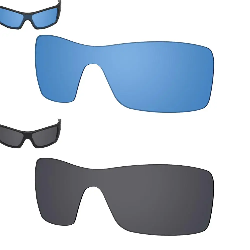 

SmartVLT 2 Pieces Polarized Sunglasses Replacement Lenses for Oakley Batwolf-HI-DEF Blue and Solid Black