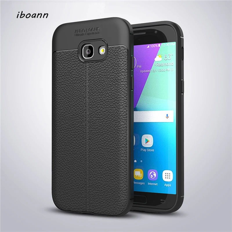 

iboann Luxury Soft Silicon Litchi Striae Leather tpu Case for samsung galaxy A3 A5 A7 2016 2017 phone Protection cases cover