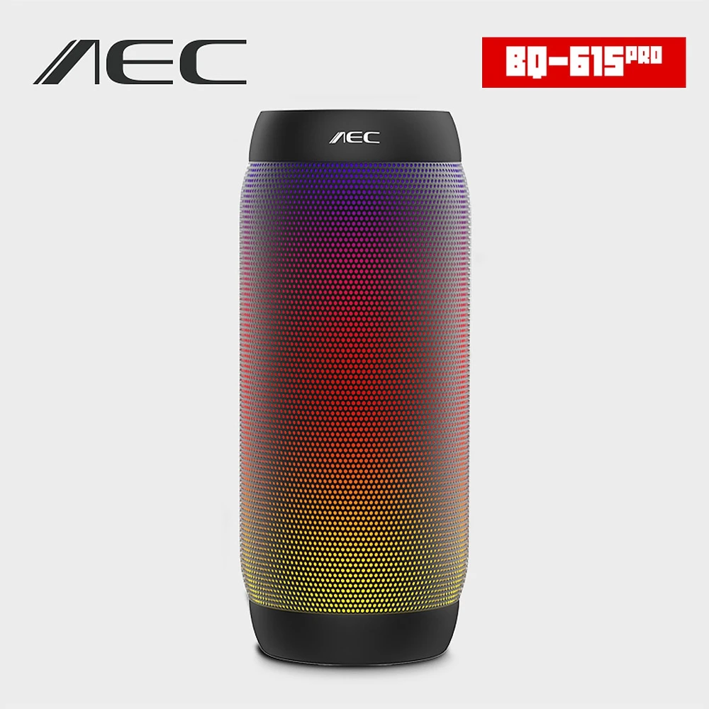 AEC BQ-615 PRO Colorful LED Lights Speaker Wireless Bluetooth HIFI Stereo Speaker Super Bass Soundbar Support NFC Mic FM Radio