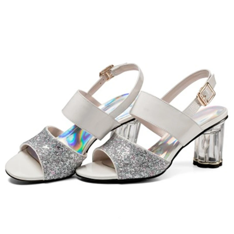 Ouqinvshen Bling Red Summer Sandals Plus Size Peep Toe Buckle Strap Mixed Colors Rubber High Heels Strange Style Ladies Pumps Ouqinvshen Bling Red Summer Sandals Plus Size Peep Toe Buckle Strap Mixed Colors Rubber High Heels Strange Style Ladies Pumps