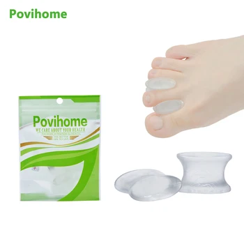 

Povihome 2Pcs Silicone Gel Toe Separator Straightener Relief Hallux Valgus Pain Friction Pressure Feet Care Velvet Massager C137
