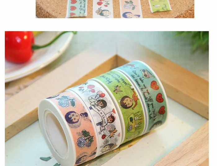Новинка! MAFEI васи ленты Японии (8 шт./лот), декоративные маленькие люди дома серии маскирования Бумага рисунком ленты канцелярские наклейки