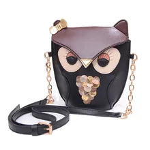 Hibou Renard Forme Femmes Épaule Sac New Paillettes Mignon Filles Animal PU En Cuir Petit Bandoulière Mode Messenger Sacs Bolsas