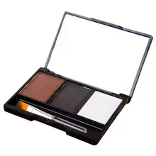 Рекомендуется натуральный модный Pro комплект 3 цвета Порошковые тени для бровей усилитель палитры W Кисть Коричневый Серый карандаш для бровей