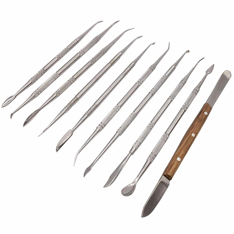 

10 Pcs Stainless steel Tool Dental Lab Equipment Wax Carving Tools Dentist Instruments Dentist Dental Care Cleaning Tool parts
