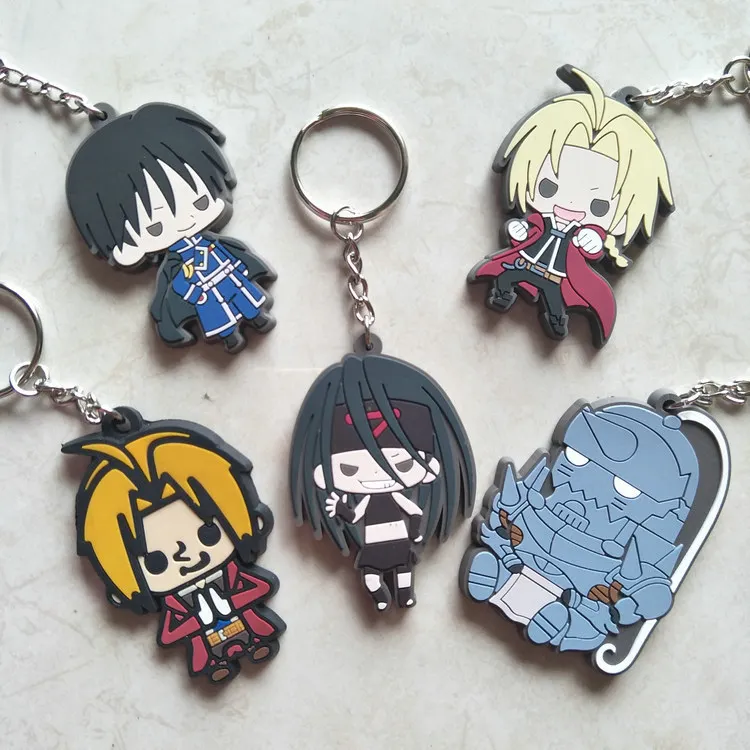 

1PCS 5 to 8CM Fullmetal Alchemist Cartoon Anime Key Chain PVC Figure Keyring Toy Keychain Keyholder Birthday Gift NEW Trinkets