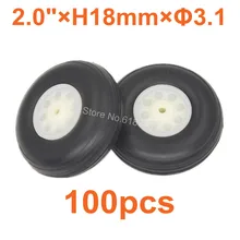 100pcs Lot 2 0 inch 50mm Rubber Tail Wheel Nylon Hub Thickness 18mm Axle hole 3