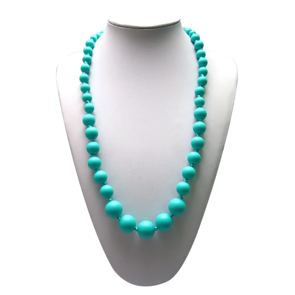 Food Grade Silicone Baby Teething Necklace Beads Chewable Baby Teether