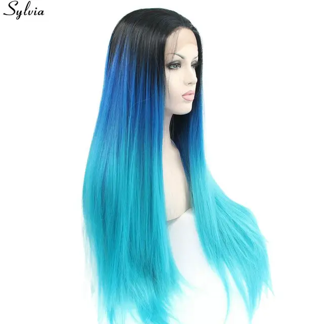 dyed hairstyles ombre sylvia heat resistant lush soft ombre black rootsbluebright blue dyed colored teal dyed hairstyles ombre sylvia heat resistant lush soft ombre black rootsbluebright blue dyed colored teal