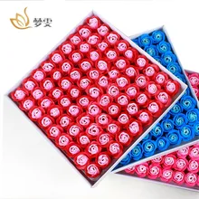 81 шт., мыло, цветок розы, красочное мыло в форме сердца, цветок розы, подарок на свадьбу, вечеринку, украшение в виде лепестков ручной работы, коробка на День святого Валентина