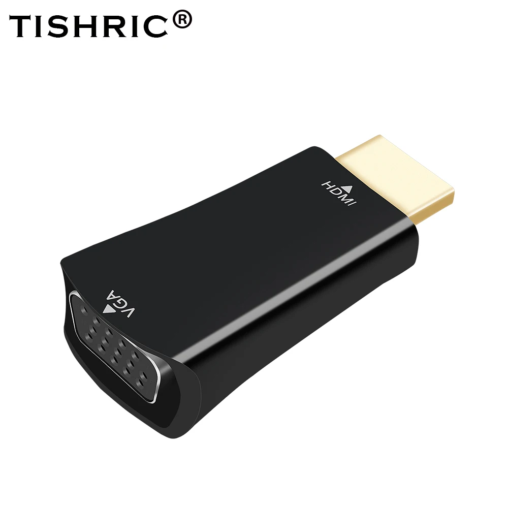 

TISHRIC HDMI to VGA Adapter/Converter/Cable HDMI VGA Male To Famale Connector 1080P Digital to Analog Video For PC Laptop Tablet
