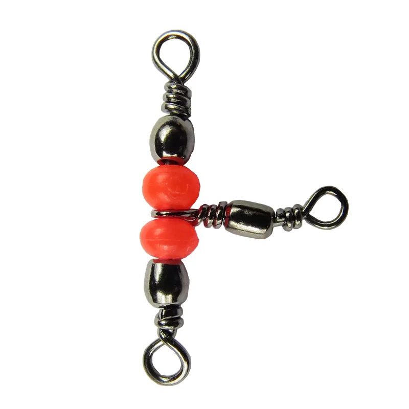 100 pieces Fishing Barrel Swivel Barrel Triple Swivels Style C