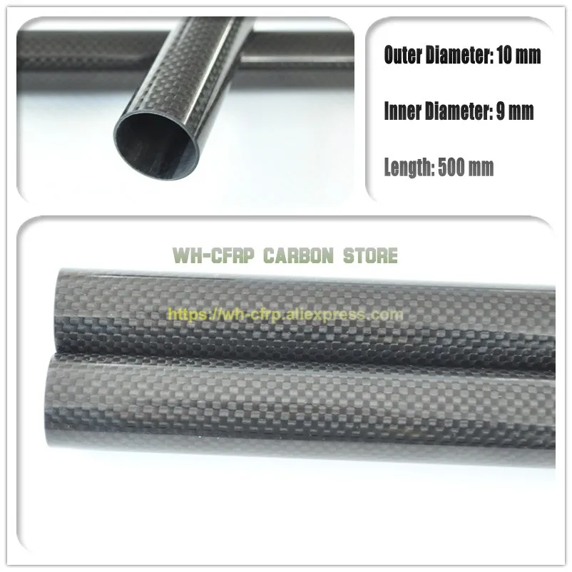 

Carbon Fiber Tubes 10MM X 9MM X 500mm parts for RC Model 3K Roll Wrapped Carbon fiber wing tube 10*9