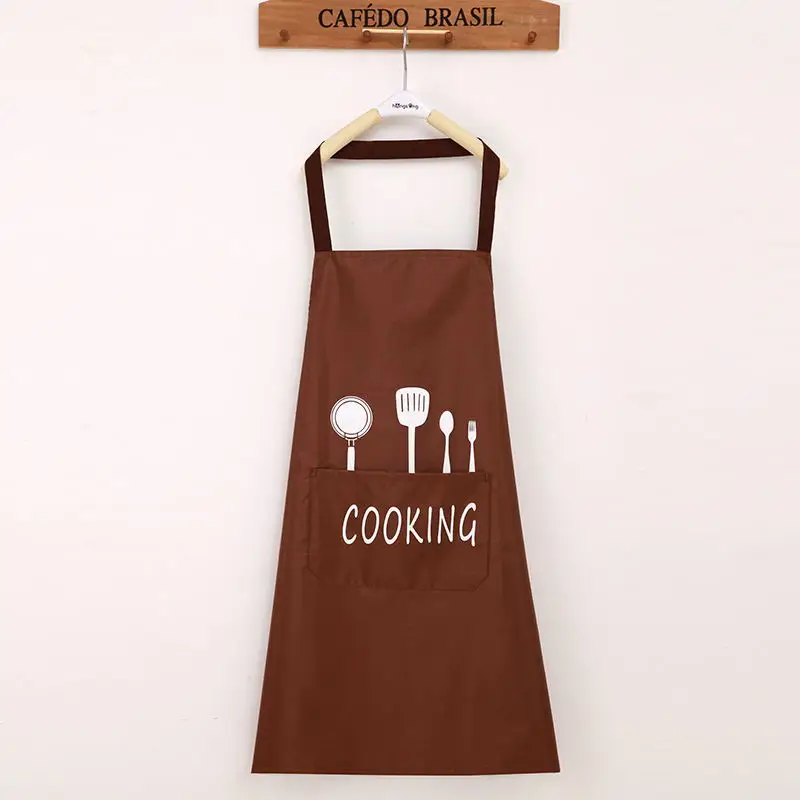 Fashion Lady Water Oil Proof Apron Home Kitchen Chef Aprons Restaurant Cooking Baking Dress Fashion Apron With Pockets