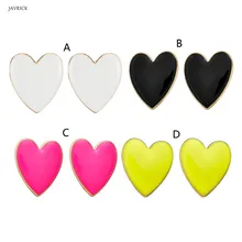 Эмаль большая любовь сердце серьги гвоздики для женщин богемные модные ювелирные изделия подарок