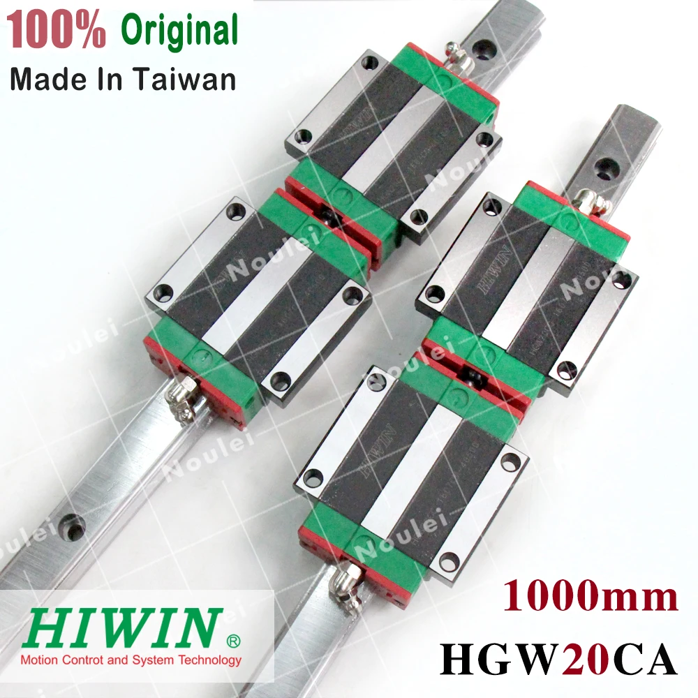

HIWIN 2pcs 1000mm HGR20 Linear Rail + 4pcs HGW20CC CNC Linear Guide Rail Block HGW20