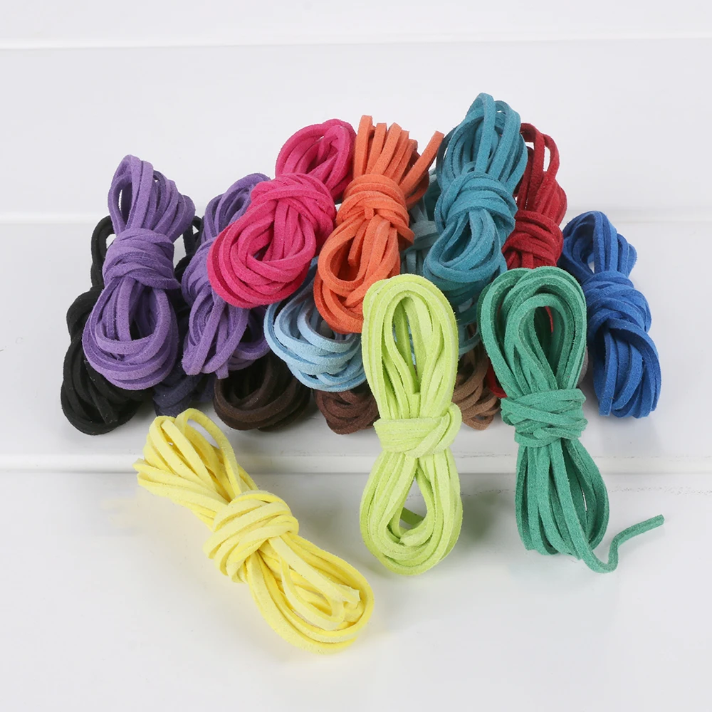 

5pcs 5*1M Flat Faux Suede Korean Velvet Leather Cord DIY Rope Thread Jewelry Making Decorative Handicrafts Accessories